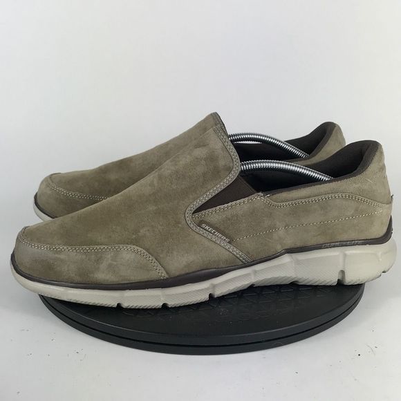 Skechers Equalizer Brown Suede Slip On Comfort Shoes 51502 Men’s Size 13 - Picture 8 of 12